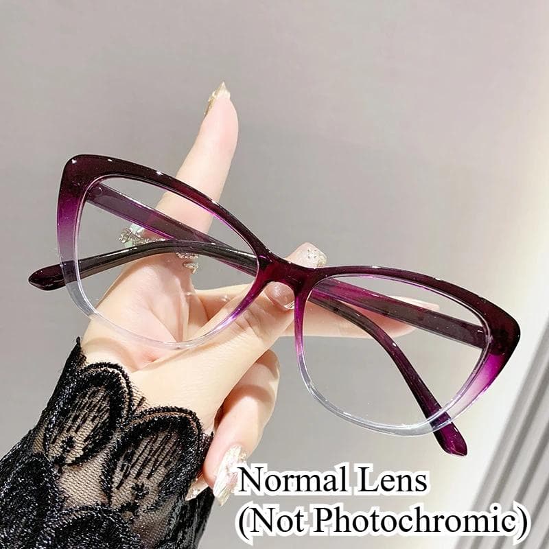 Women Outdoor Photochromic Myopia Glasses Unisex Vintage Cat Eye Minus Diopter Eyewear Outdoor Near Sight Sunglasses for Ladies -1.5