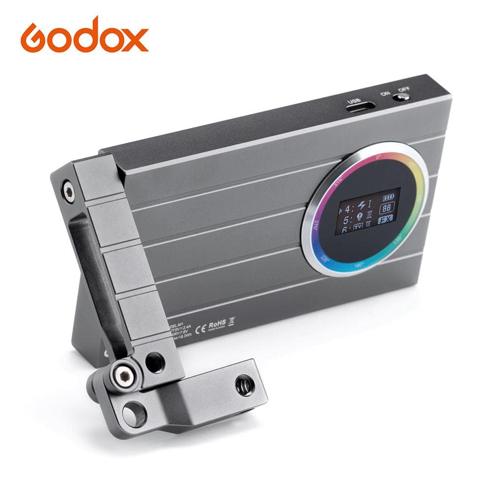 Godox M1 Mini RGB LED Light Full Color Video Lamp 13W 2500~8500K Color Temperature Brightness grey