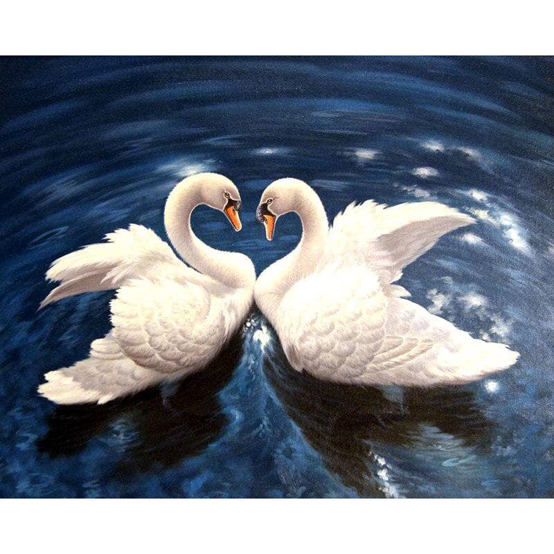 Full Drill Diamond Embroidery Swan Couple 5d Diy Diamond Painting Cross Stitch Rhinestone 20X30CM