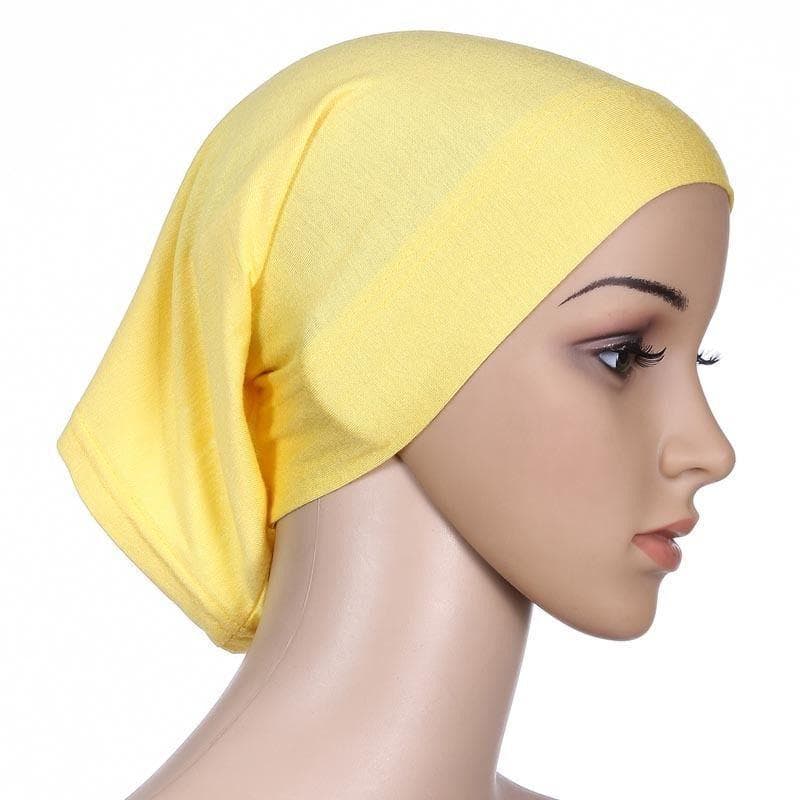1 Pc Elastic Cloth Head Wrap Muslim Scarf Cap Women Cotton Turban Hijabs Hat 2