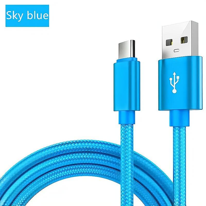 Digital Cables 3.3ft/6.6ft/9.9ft High-Speed USB Type-C Fast Charging Cable For Android Phones - Compatible With Samsung, Redmi, OnePlus, And Xiaomi 2m/6.6ft/78inch blue