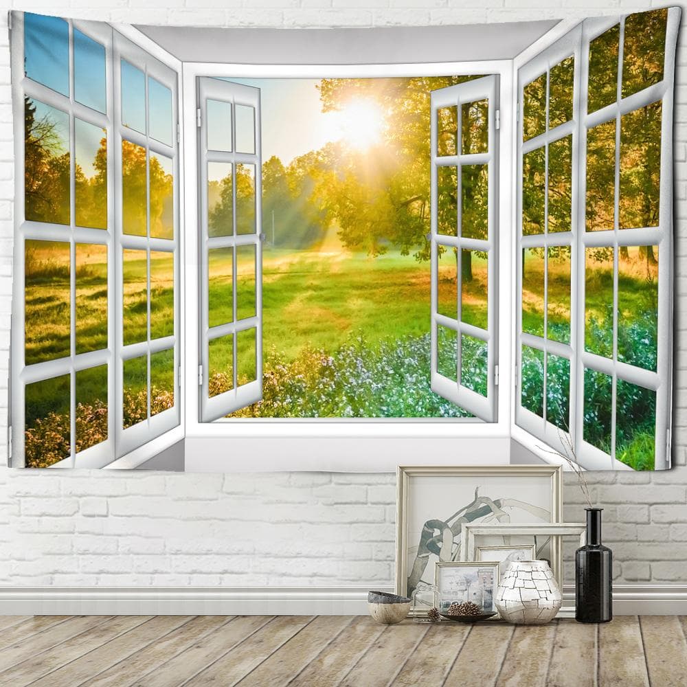 Seaside Scenery Tapestry Wall Hanging Bohemian Art Living Room Window Painting Simple Nordic Home Decor 230x150cm