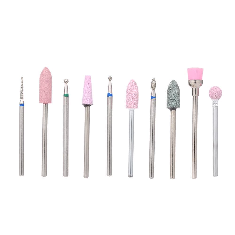 10pcs Nail Drill Bits Cuticle Cleaner Dust Drill Brush Heads Nail Tools 02