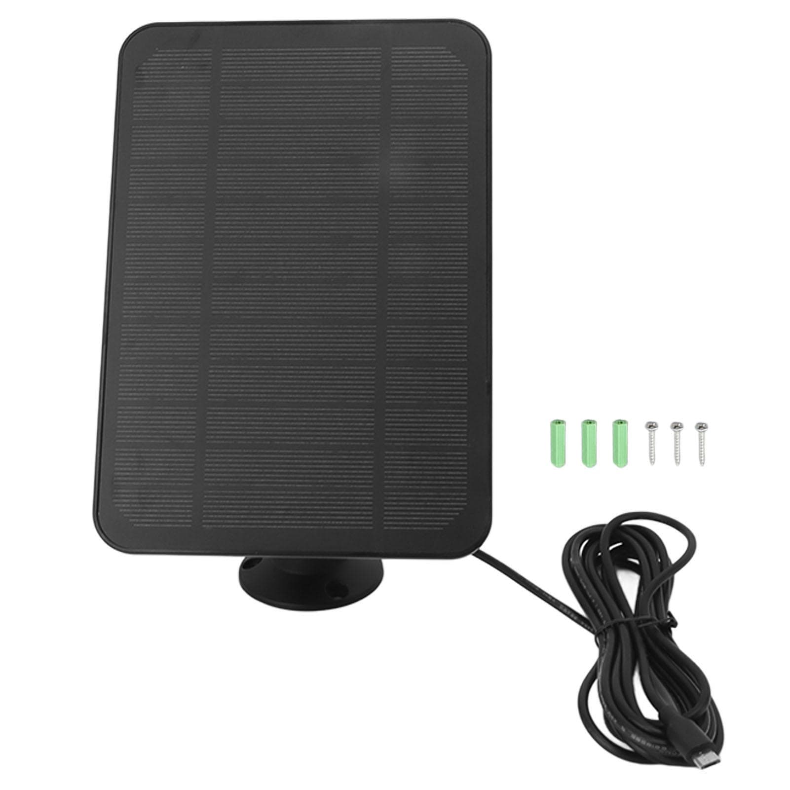 4W 5V Solar Panel for Arlo for Ring for Blink Security Camera IP65 Waterproof Solar Charger with black