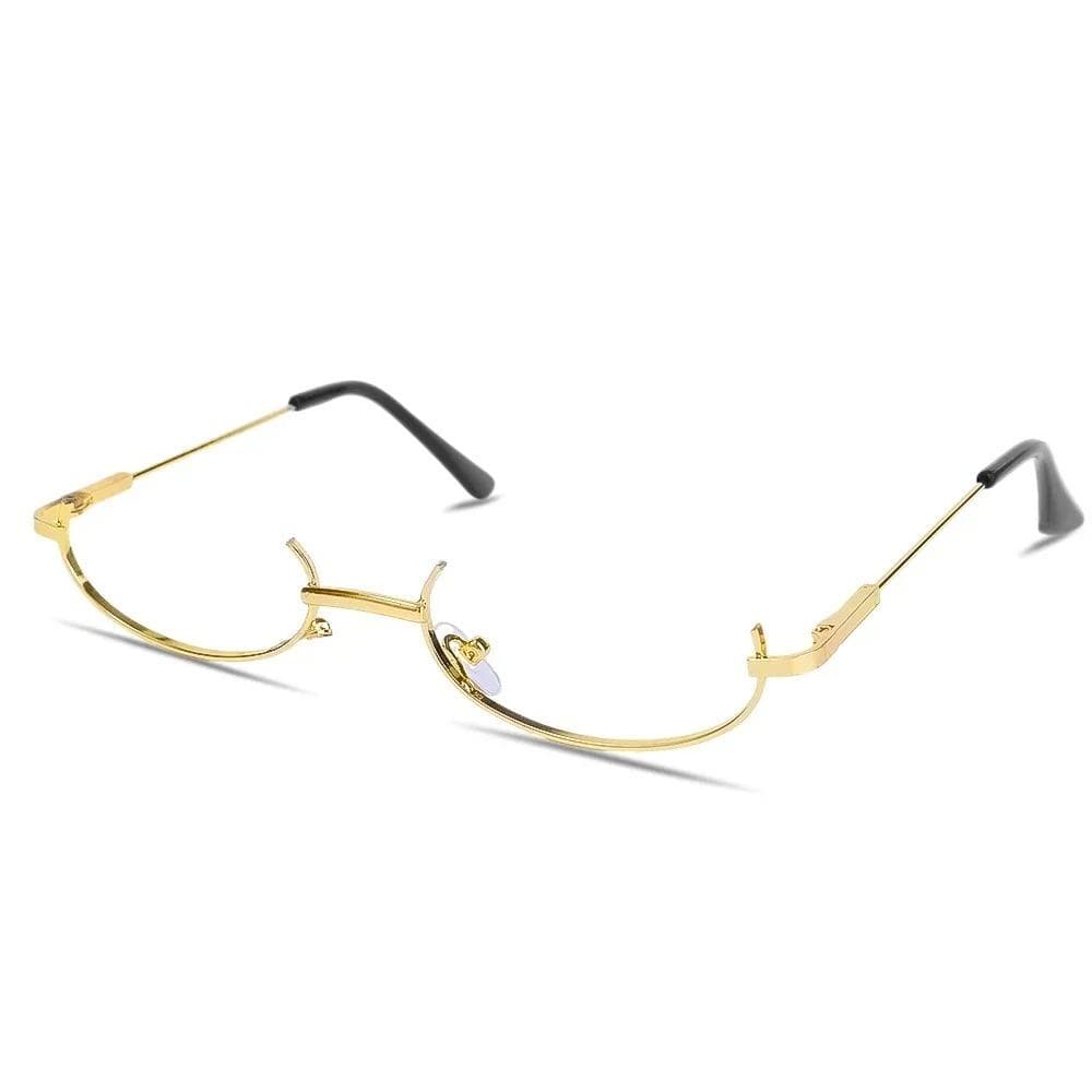 New Y2K Half Frame Glasses Metal Chic Harajuku Fashion Decoration Vintage Photography Fake Glasses for Girls