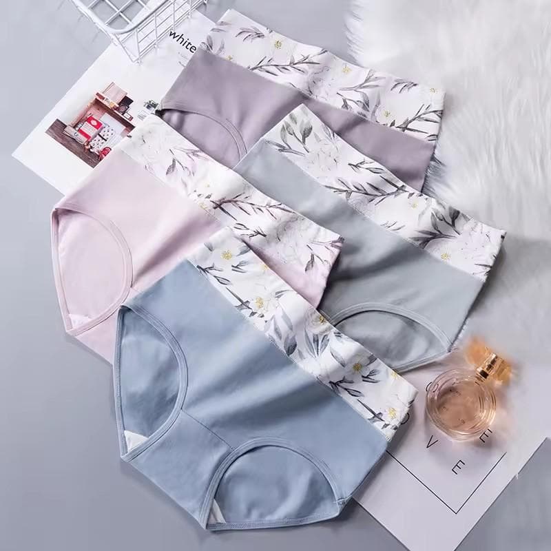 Plus Size M-5XL 4Pcs High Waist Cotton Panties Women Body Shaper Underwear Soft Print Girls Briefs Sexy Female Lingerie 4XL