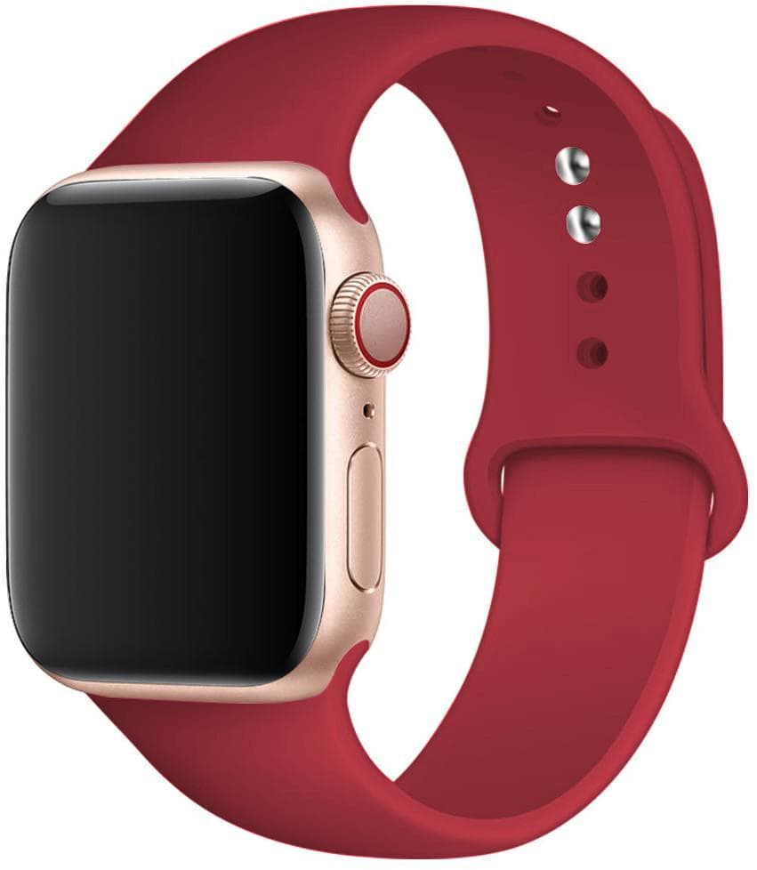 Silicone Strap For Apple Watch Band SE-10 42/46mm 44/45mm 38/40/41mm bracelet iwatch serie 9 8 7 6 5 4 3 ultra 2 49mm 38 40 41 mm S-M rose red