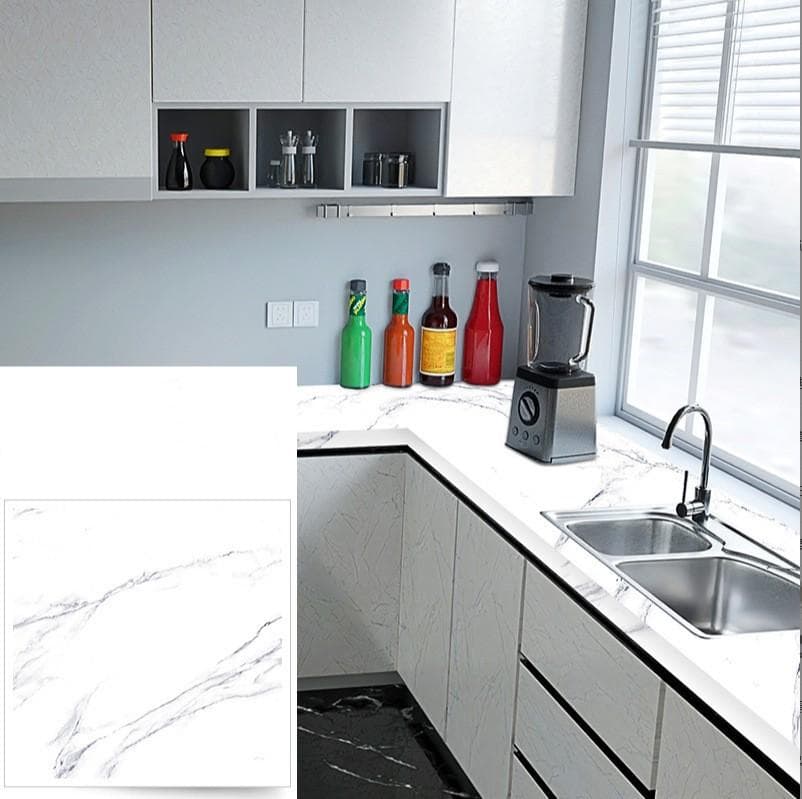 Kitchen Sticker Waterproof, Oil-resistant and Heat-resistant Thickened Wall for Cooktop Desktop Film Wallpaper 60cm*5m