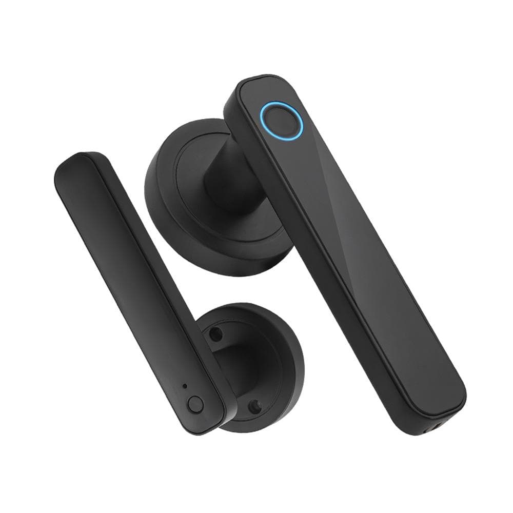 Smart Fingerprint Door Lock Keyless Entry Biometric Door Lock with Handle Set Support Key Unlock black