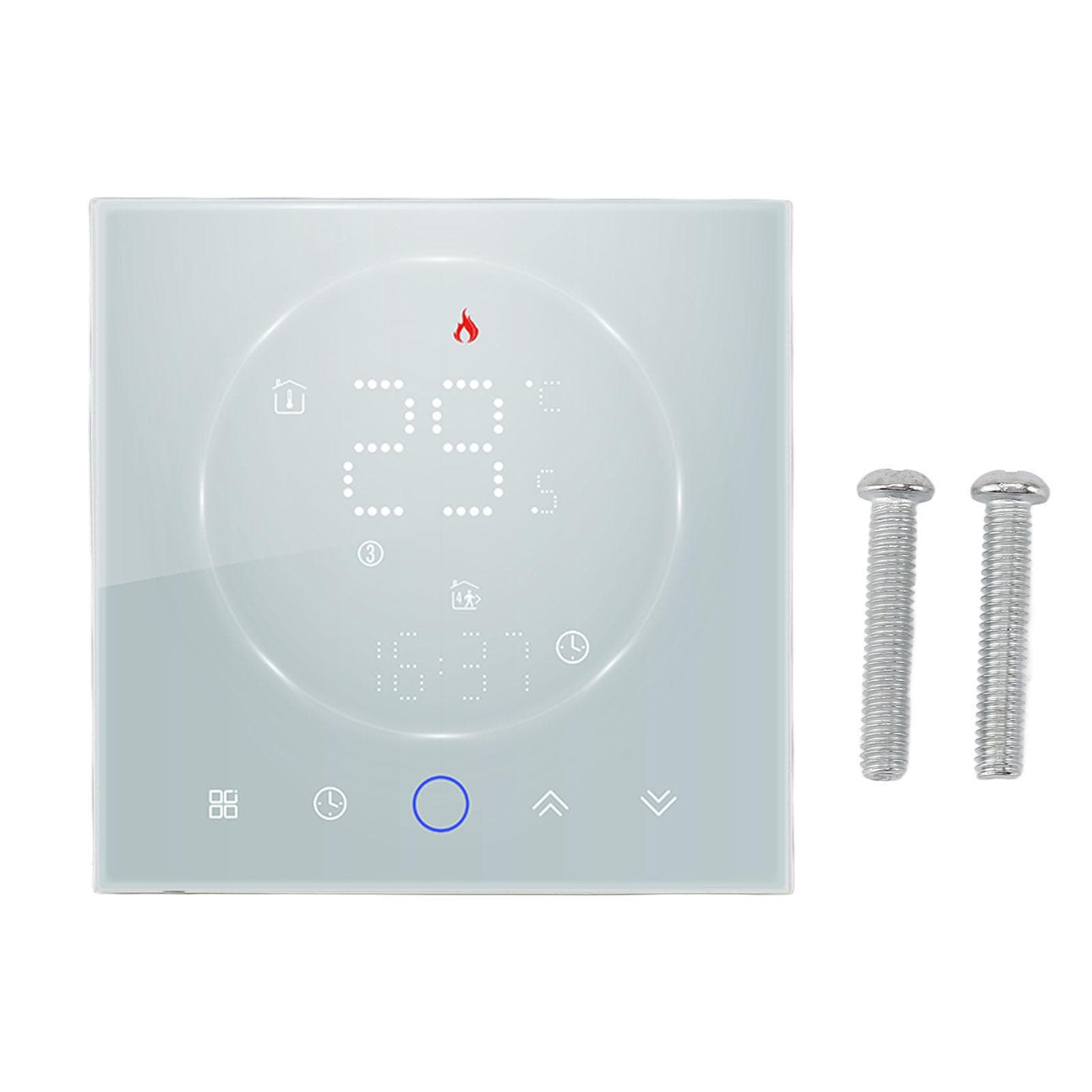 Wireless Smart Thermostat for Home Accurate Programmable Thermostat Wall Mounted Boiler Thermostat white