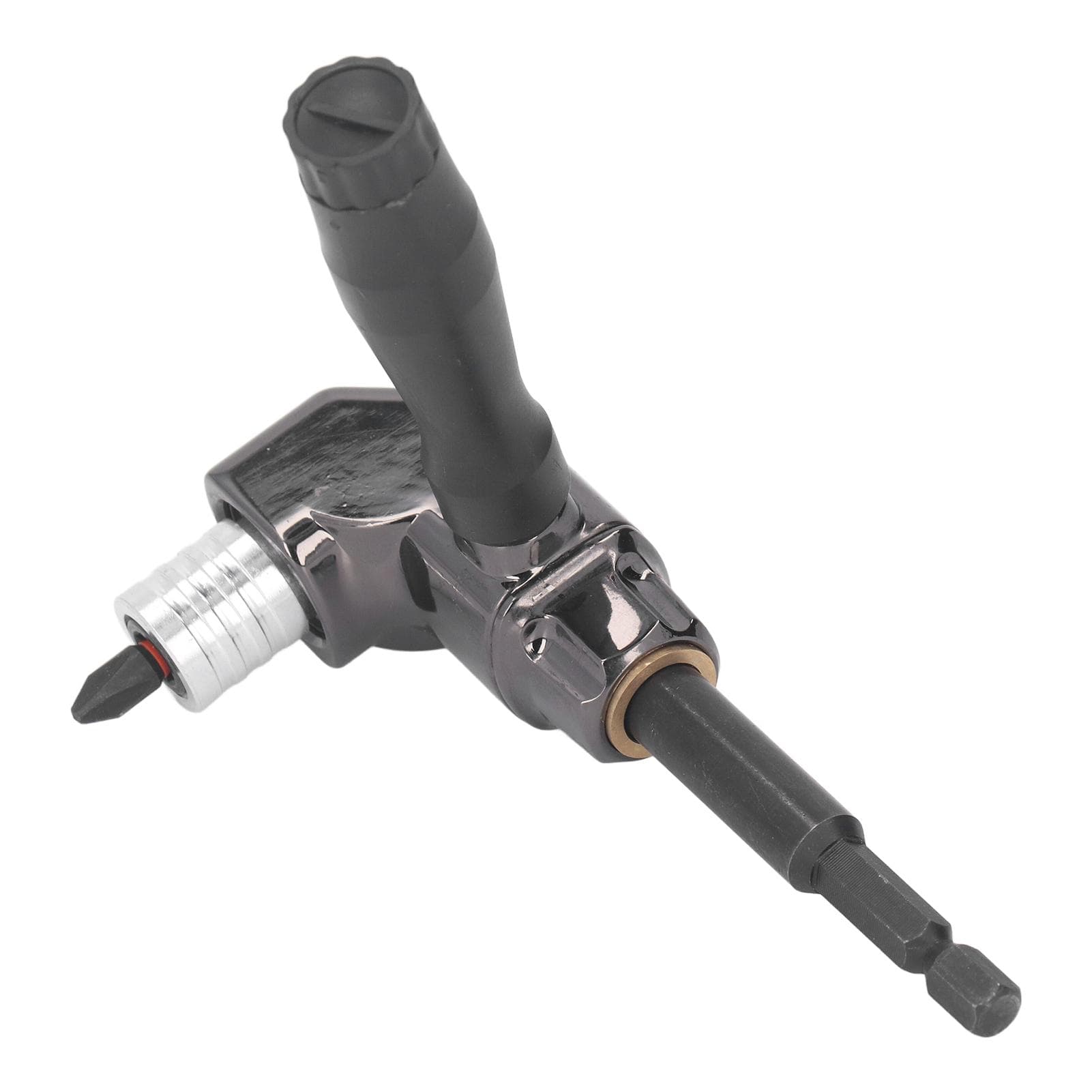 Right Angle Screwdriver Adaptor Aluminum Alloy 90 Degree Driver Attachment with ABS Handle for