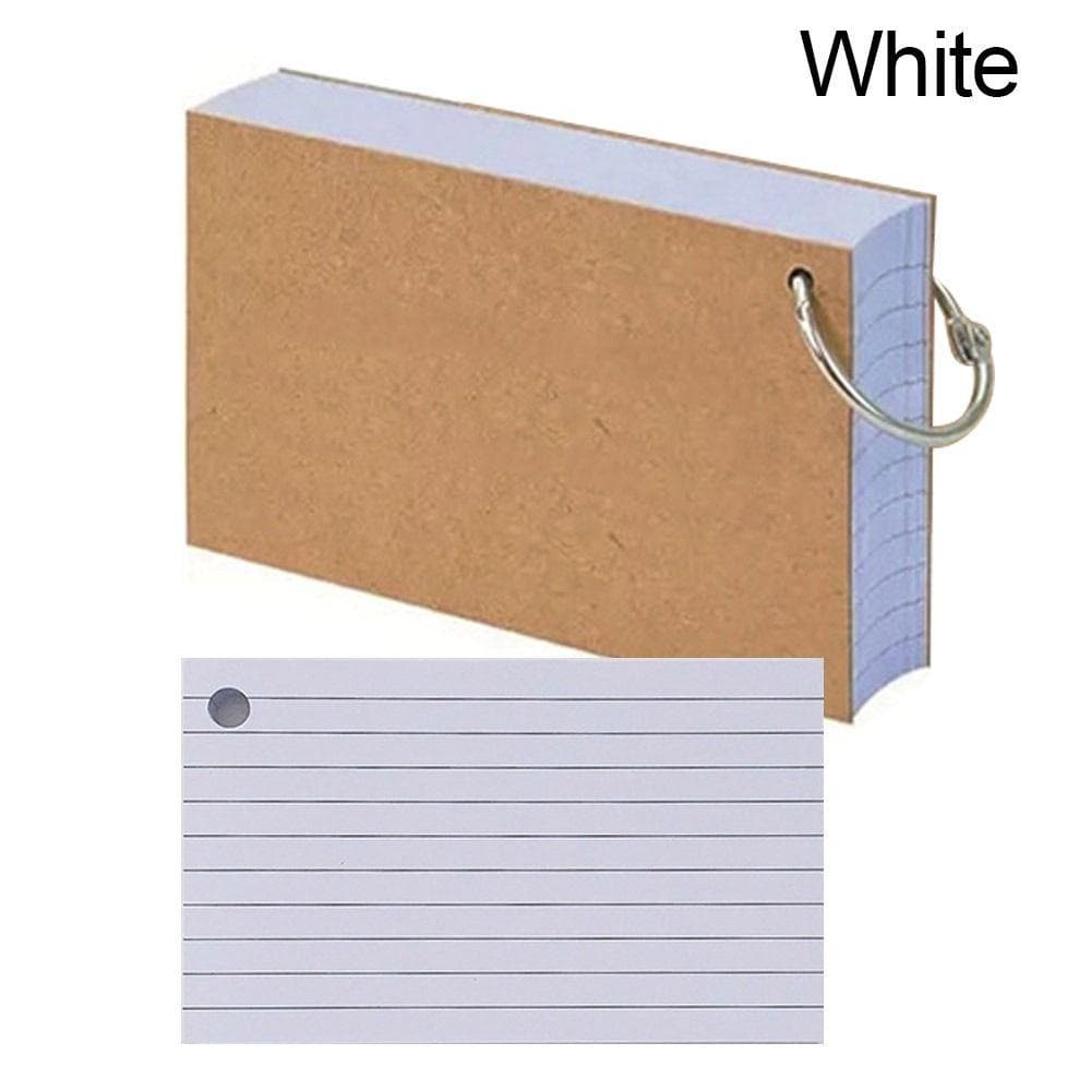 50Pcs Binder Horizontal Line Memo Book Loose-Leaf Index Cards Flash Cards Small Revision Cards for Study Office NotePads white