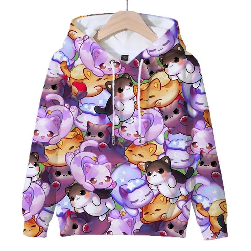 3D Game Aphmau Print Hoodie Kids Hooded Sweatshirts Cartoon Anime Hoodies Spring Fall Children Clothing Harajuku Hooded Pullvers 100CM