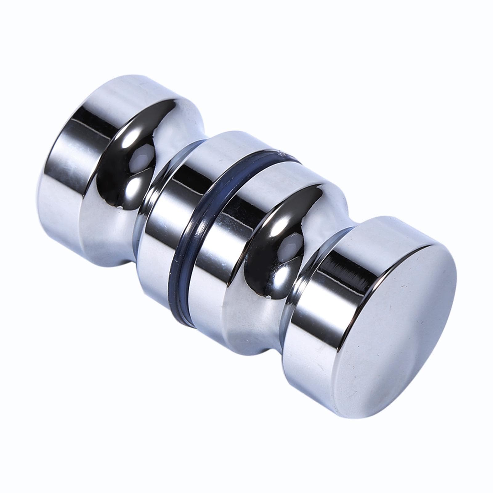 Aluminum Alloy 1.1 Dia Single Glass Door Knob Bathroom Shower Cabinet Handle with Screw white