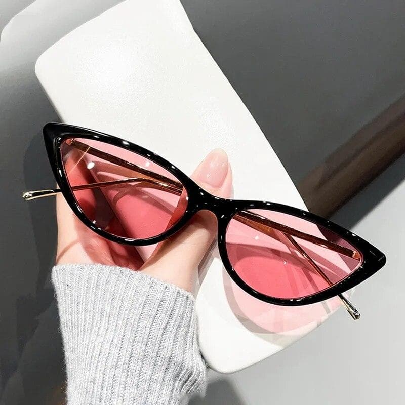 Retro Cat Eye Sunglasses Small Triangle UV400 Sun Shades Glasses Vintage Hip Hop Eyeglasses Women Female Trendy Eyewear Glasses