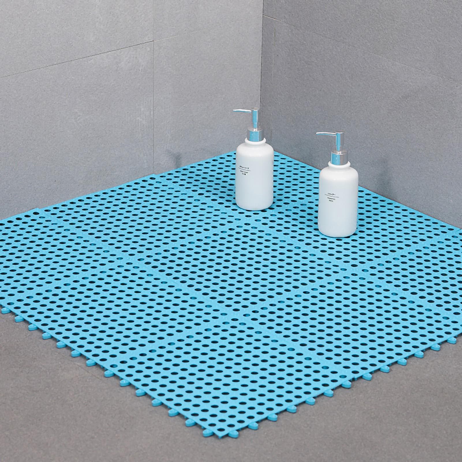 Bathroom Mat 30 X 30cm Prevent Slipping Spliced Comfortable Indoor Bath Mat for Bathrooms Kitchens sky blue