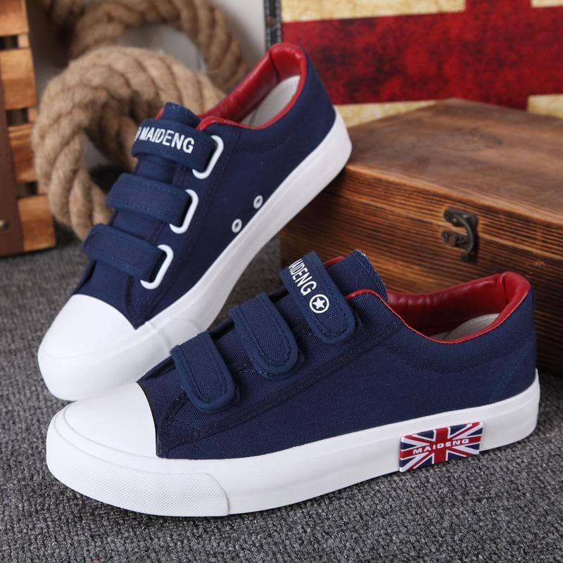 Men's Canvas Shoes Men's Shoes Velcro Casual Shoes Sneakers 42 blue