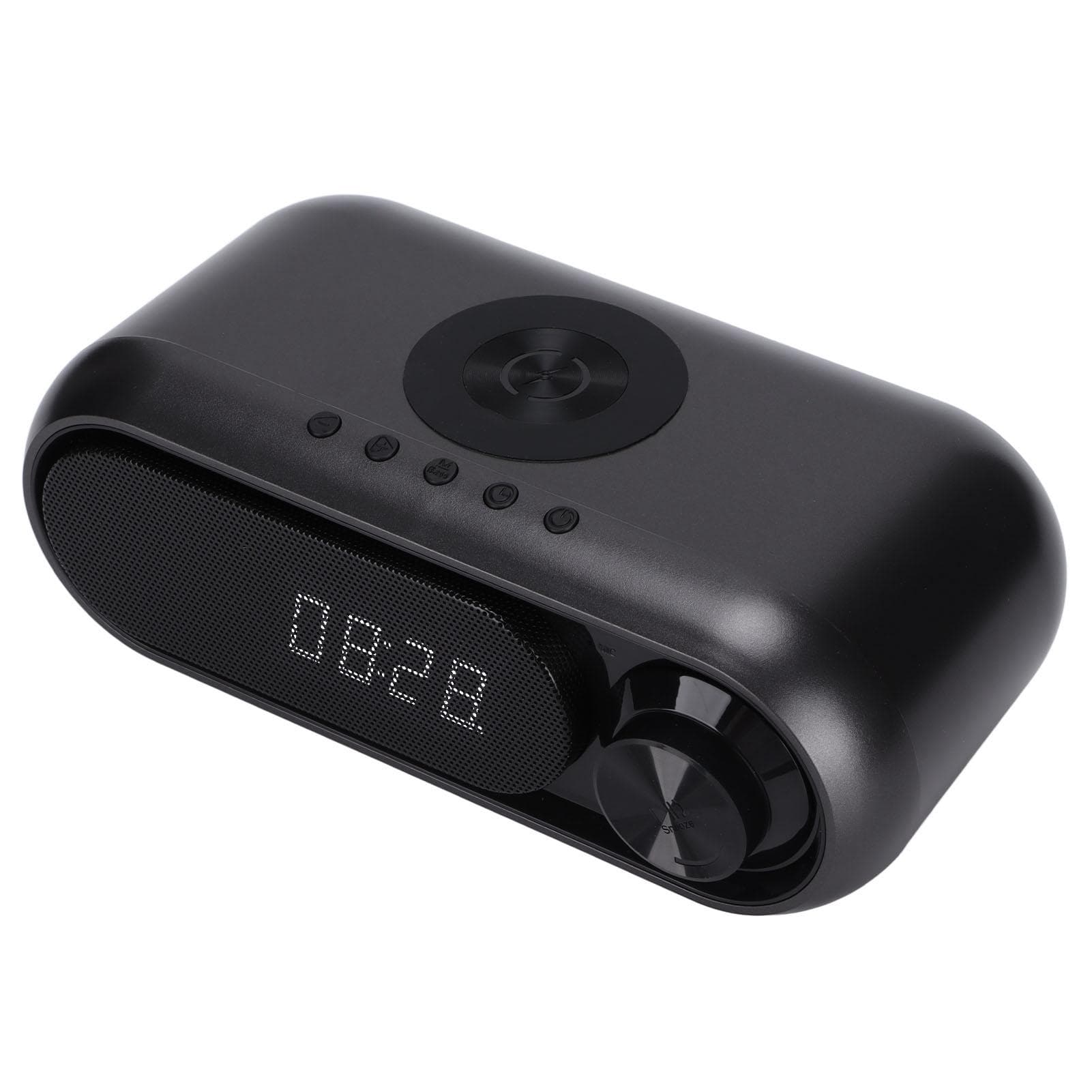 Bluetooth Speaker o Subwoofer Wireless Charger with LED Alarm Clock for Home Use