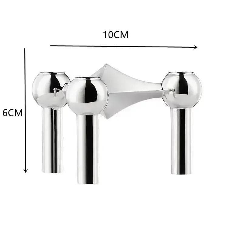 Metal Molecular Structure Candle Holder Nordic Silver Candlestick Centerpiece Living Room Decoration Gift Home Decore Candelabra silver