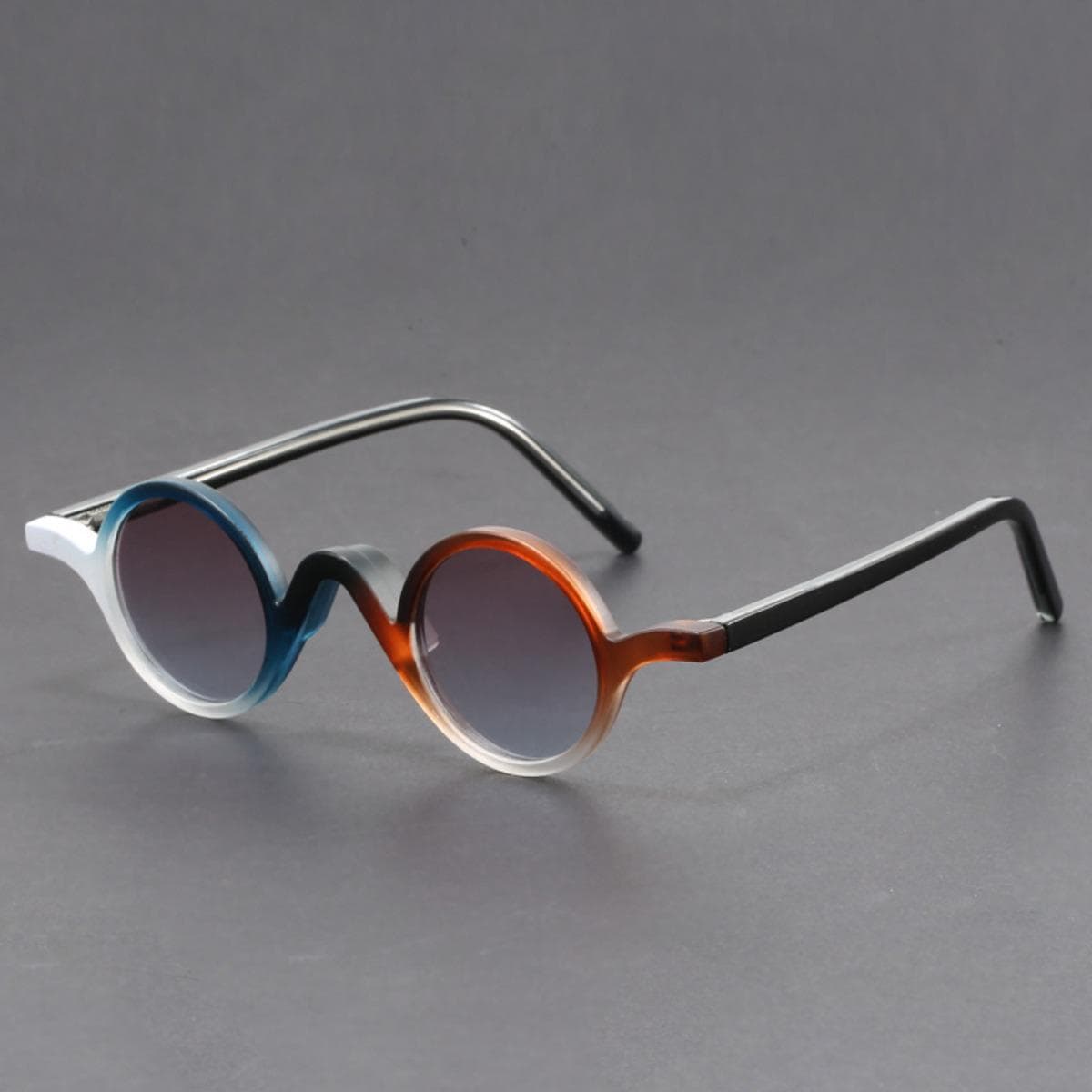 Vintage Peekaboo small frame round sunglasses for women men unisex TR90 retro acetate Korean style