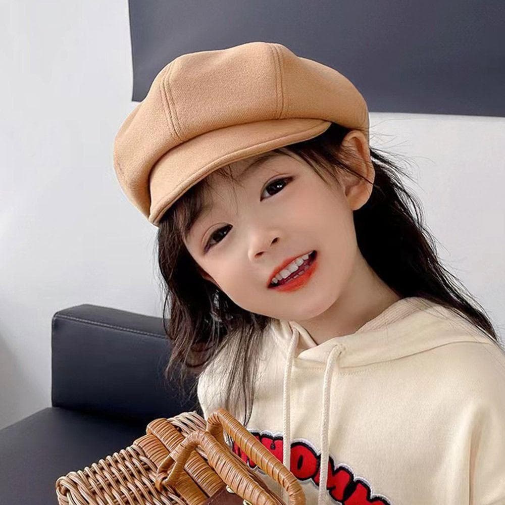 Woolen Baby Beret Hat Warm Painter Hat Vintage Children Newsboy Cap  Boys Girls coffee