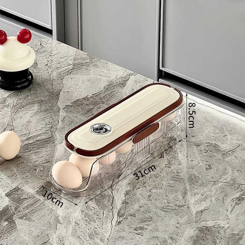Multi-Layer Egg Storage Box with Handle for Kitchen or Refrigerator single row