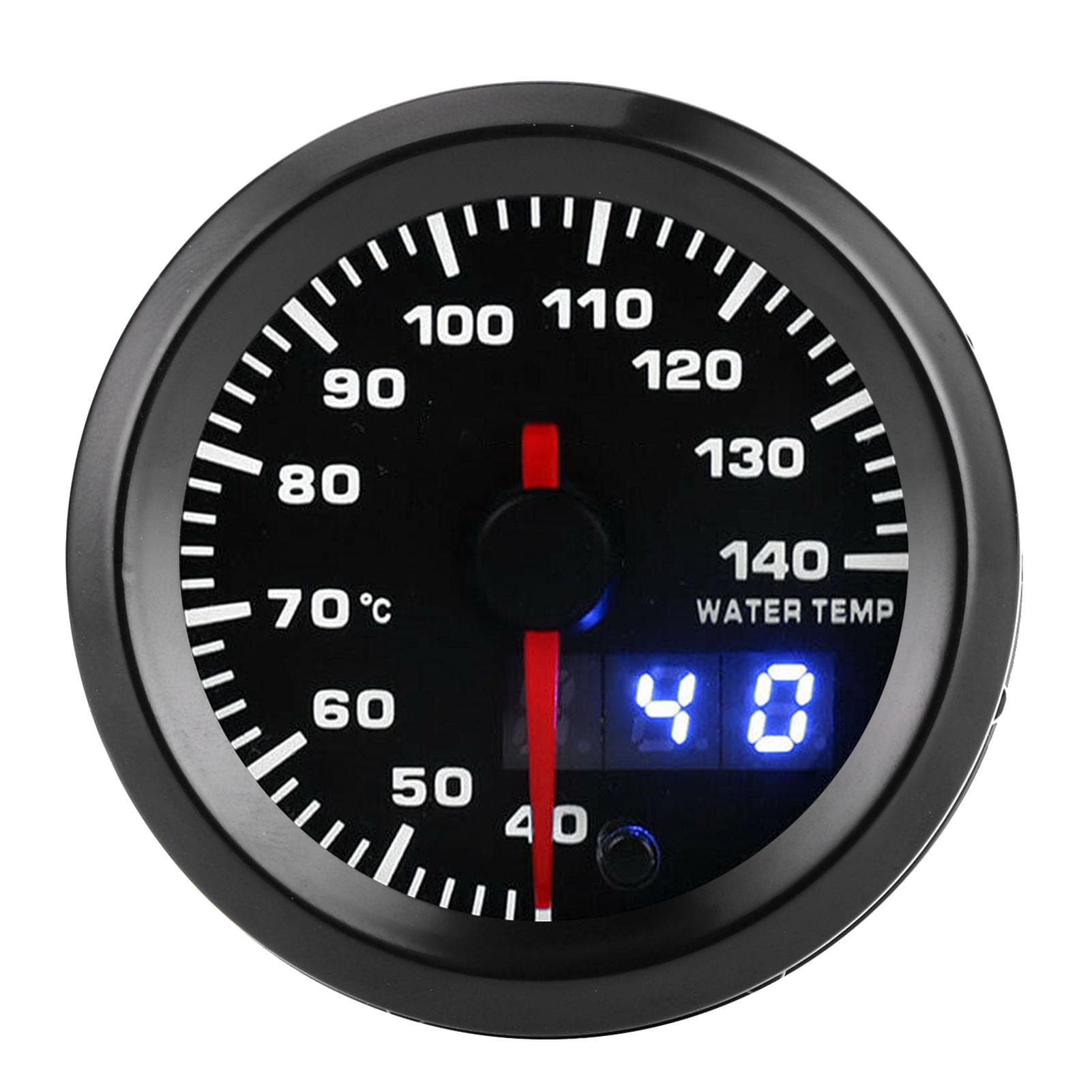 2in Water Temperature Gauge 40140 celsius Pointer 7 Colors LED Display Universal for 12V Cars