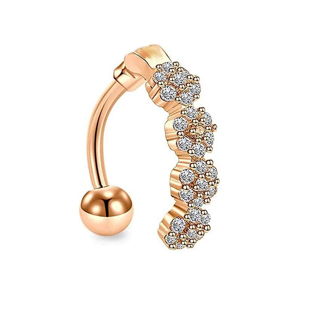 Women Trend Piercing Goth Stainless Steel Belly Ring Punk Women's Navel Rings Body Jewelry Gift rose gold