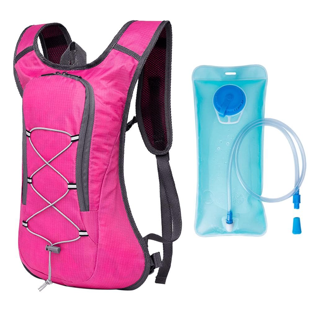Breathable Ultralight Bicycle Backpack Outdoor Sport Cycling Camping Hiking Running Hydration Pack backpack with 2l water bladder pink