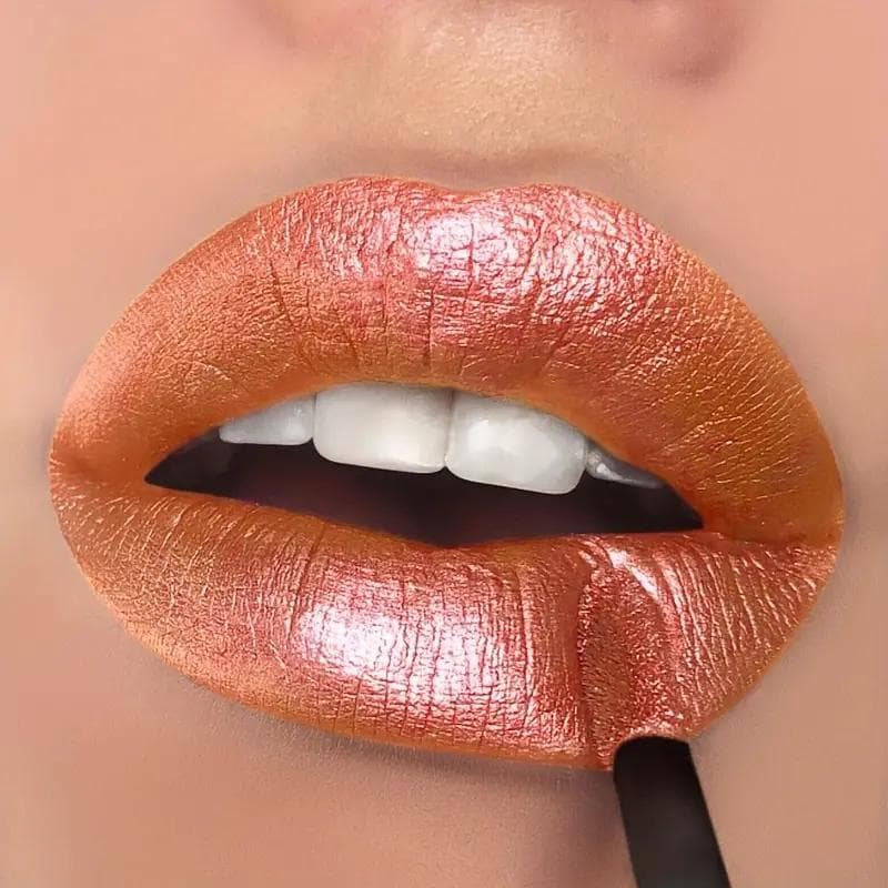 Pearlescent Lipstick Long-lasting Highly Pigmented Lip Gloss Matte Liquid Lip Glaze Non-stick Cup Red Easy To Color Lipstick for Women's Daily Makeup 08#