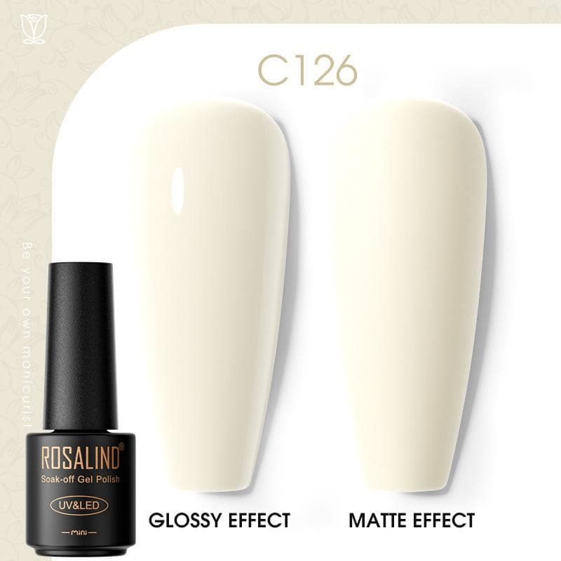 ROSALIND Nail Gel Polish Semi Permanent Varnish Hybrid UV Gel Polish Soak Off Nail Art Gel Top Base Coat Matt Top For Manicure Nail Art RA-C126