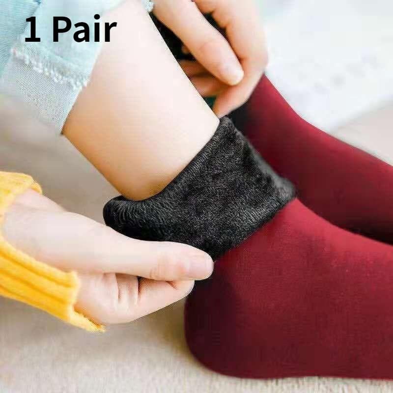 1 or 3Pairs Unisex Winter Warm Thicken Thermal Socks Wool Cashmere Snow Seamless Sock Velvet Soft Boots Floor Sleeping Socks 1 Pair