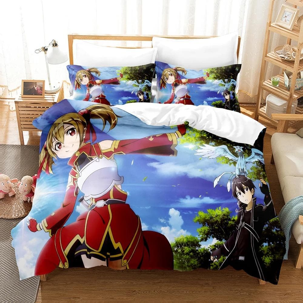 3D Print Anime Sword God Domain Bedding Sets Duvet Cover Sets With Pillowcase Twin Full Queen King Bedclothes Bed Linen 70x133cm 2pcs