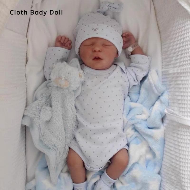 18 Inch Realistic Bebe Reborn Boneca Doll Darren Delicate Painted Full Vinyl Body Recycle Baby Doll Children Playmate Muppet Toy Kid's Holiday Present Cloth body