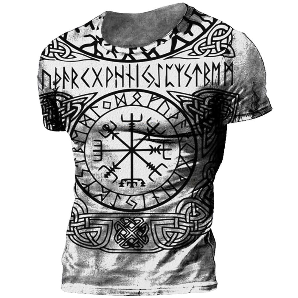 Vintage Men's T Shirt 3d Viking Print Tops Tees Summer Tops Casual Loose T Shirts Male Clothing O-neck Hip Hop Street Sweatshirt 6XL