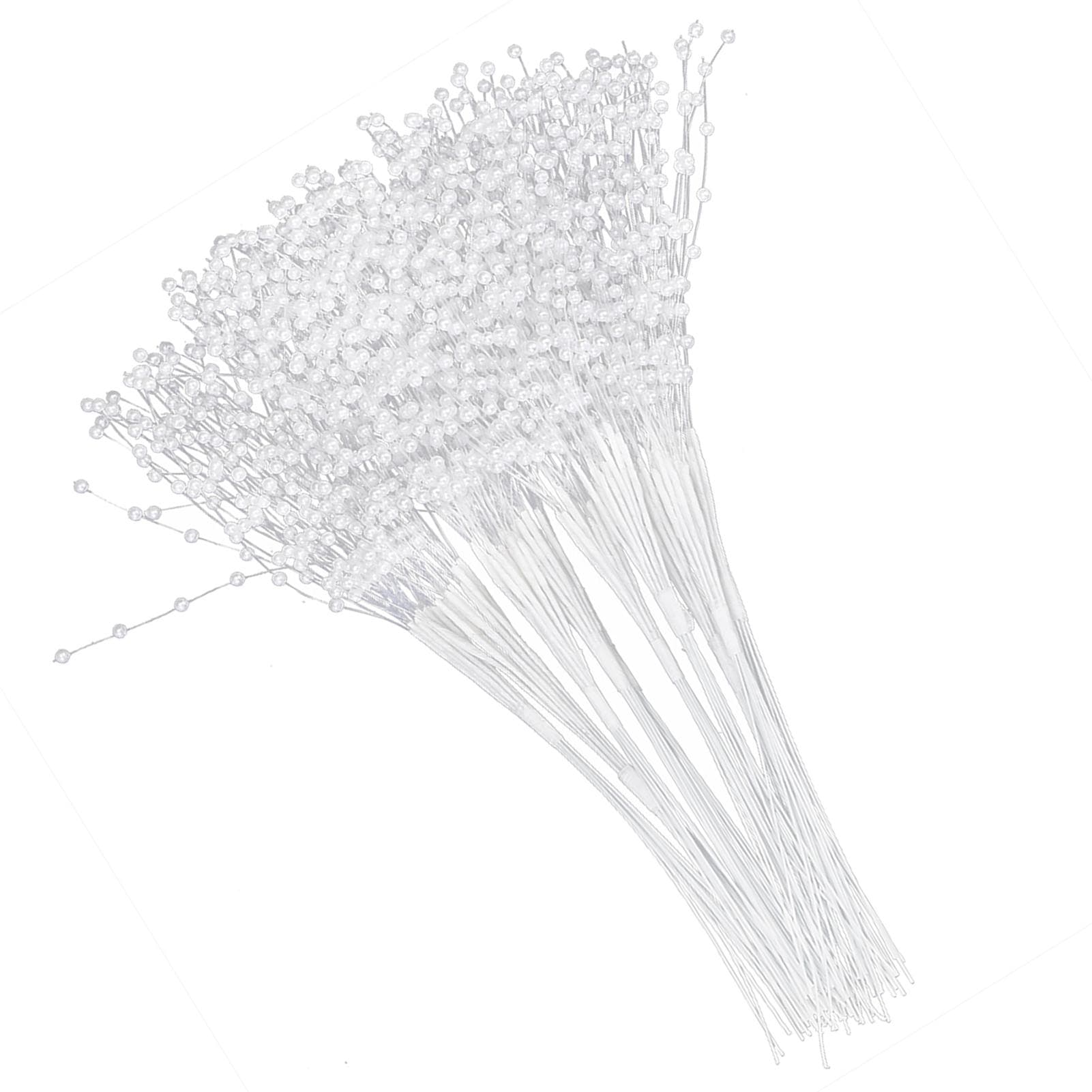 100Pcs Pearls Sticks Wearable ABS DIY Decoration Accessories for Wedding PartyWhite