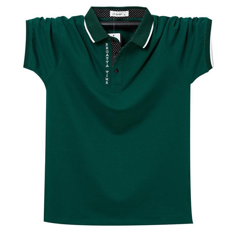New Summer Men's Cotton Polo Shirts Loose Plus Size Breathable Comfortable Casual Business Solid Color T-shirt XL