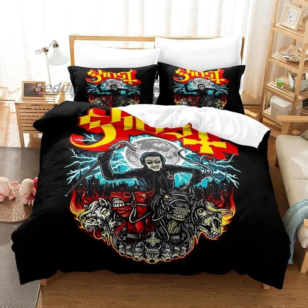 Ghost Rock Band Tank Bedding Set Single Twin Full Queen King Size Bed Set Aldult Kid Bedroom Duvetcover Sets 3D Print 70x133cm 2pcs