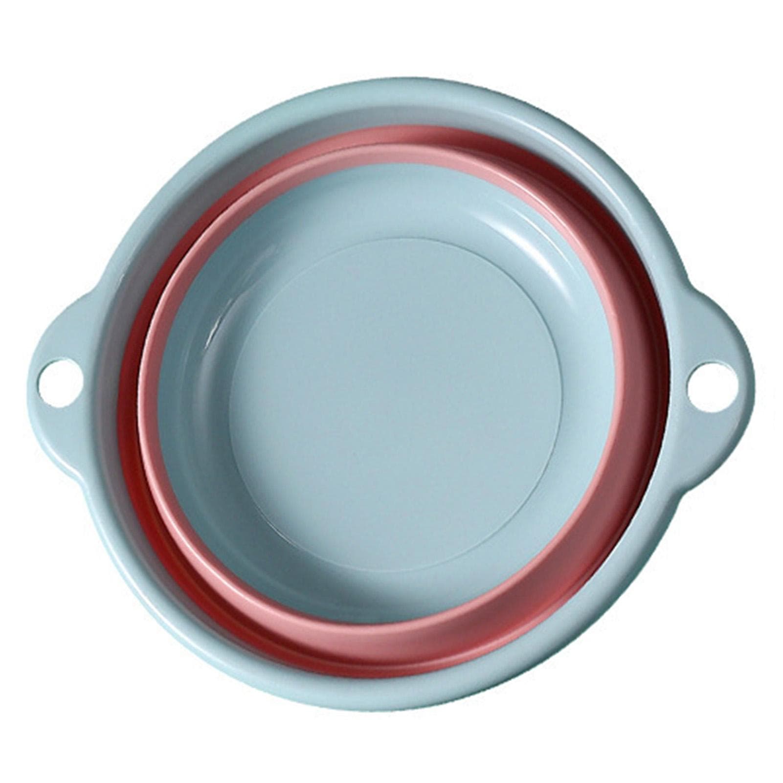 Foldable Washbasin Portable Household Multifunctional Plastic Wash Dish Tub for Travel S Size Blue Small Size