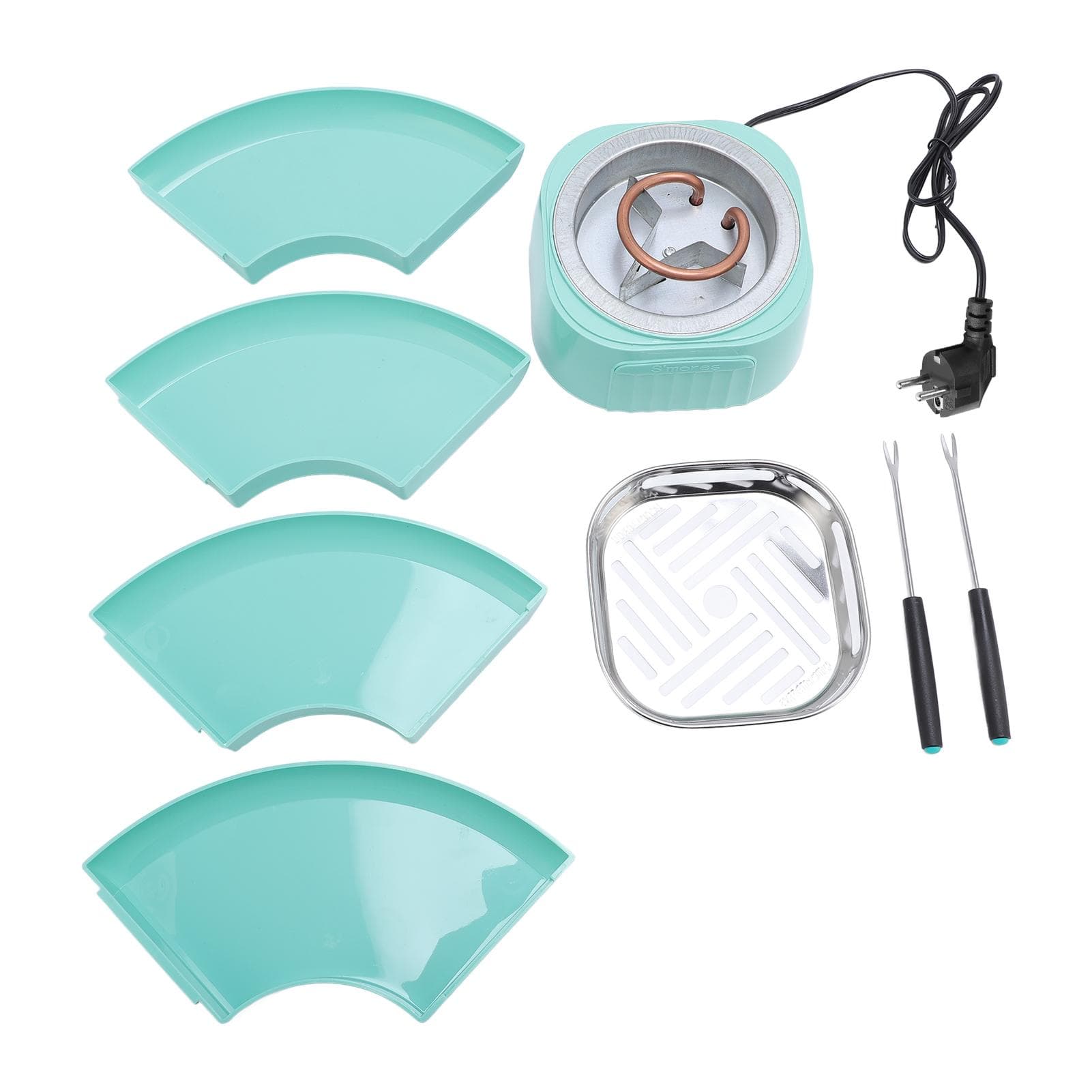Indoor Electric Smores Maker with 4 Detachable Trays Adjustable Temperature Tabletop Chocolate