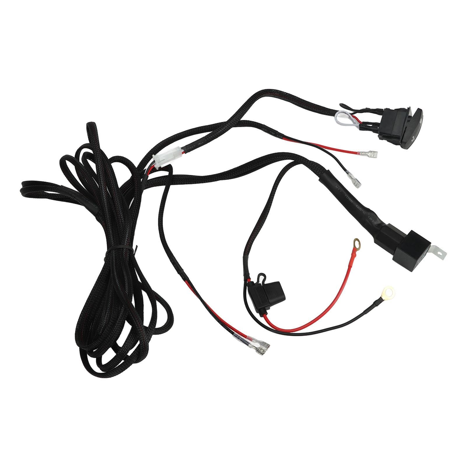LED Light Bar Wiring Harness Kit 5 Pin On Off Rocker Switch 16AWG 12V Waterproof Heavy Duty for ATV