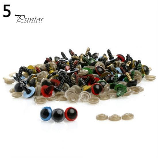 100 Pcs 8-20mm Plastic Safety Eyes for Teddy Bear Doll Animal Puppet Craft DIY 8mm multicolour
