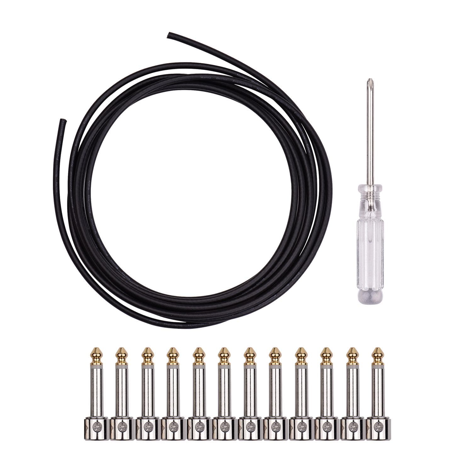 Professional Solderless Patch Cable Kit DIY Guitar Pedal Board Cable Cord Wire Custom Length multicolour