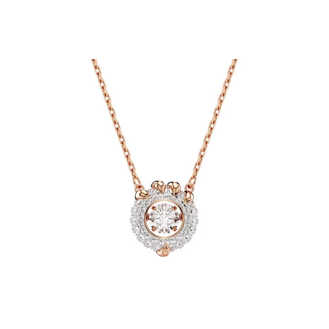 Swarovski Dragon And Phoenix Inlaid Pendant Cubic Zirconia Imitation Crystal Necklace Women necklace Rose-Gold 5675827 Shopping Bag