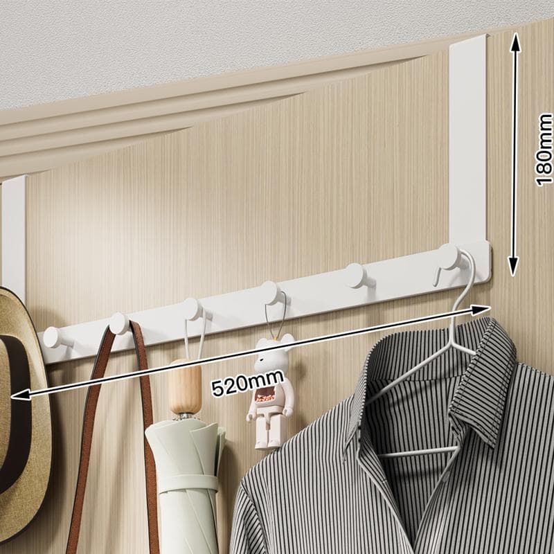 Door Hook Hanger Punch Free Seamless Long Arm Quiet Aluminum Over Door Hooks for Bedrooms Bathrooms