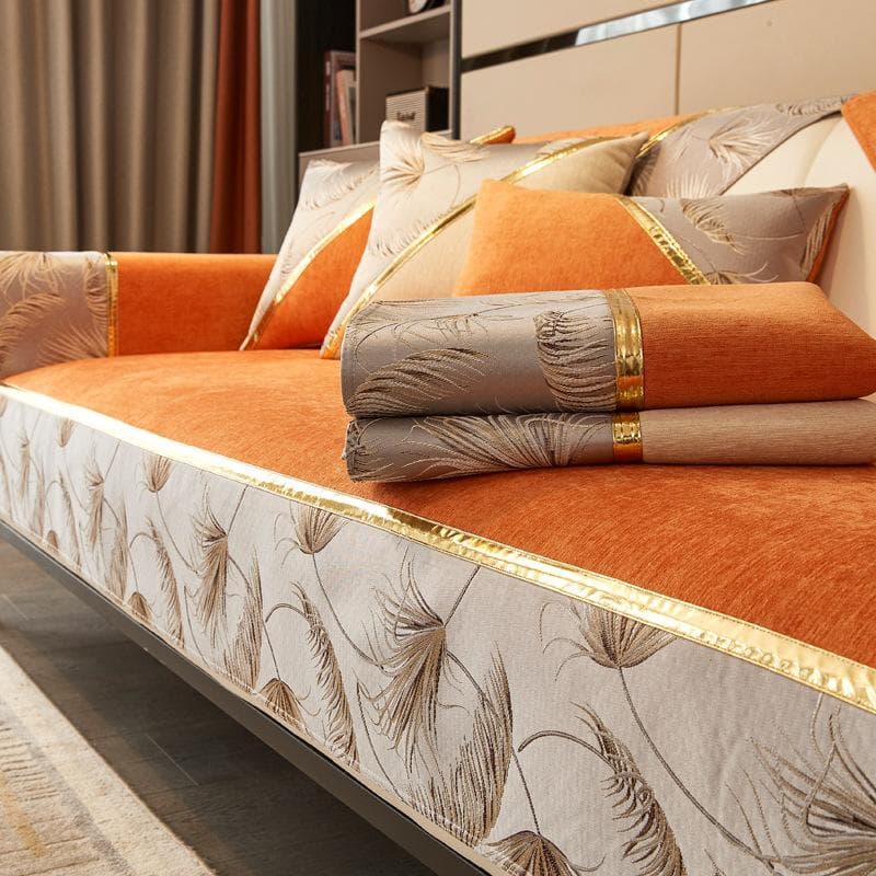 Chenille Jacquard Fabric Sofa Cover Leather Sofa Slipcover European Style Couch Cover Custom Anti-slip 2/3/4 Seat Sofa Towel 70x70cm 1pcs