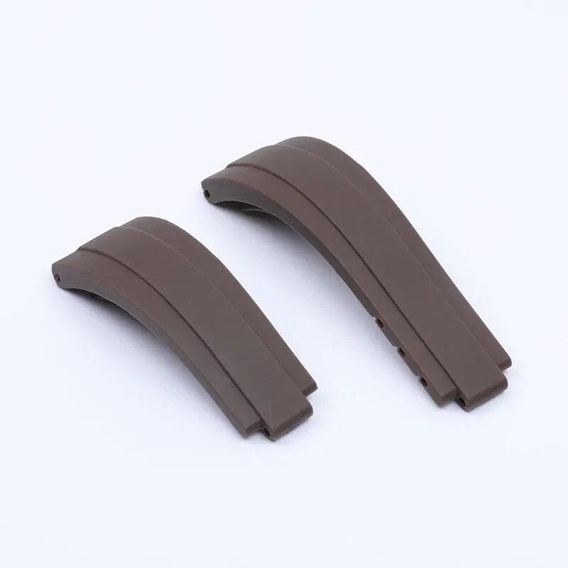 20mm Adjustable Watchband For Rolex Strap For DAYTONA SUBMARINER GMT Yacht-Master OYSTERFLEX Glidelock Rubber Watch Band Logo & No Buckle-20mm brown