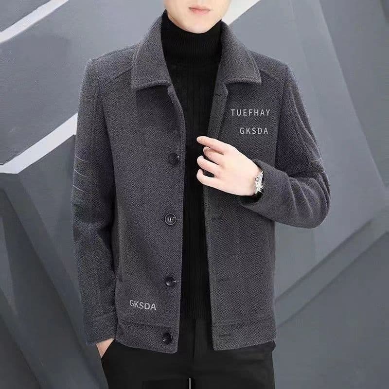 Autumn and Winter Trend Fashion Warm Jacket Men's Korean High end Casual Winter Clothing Handsome Men's Top 3XL grey