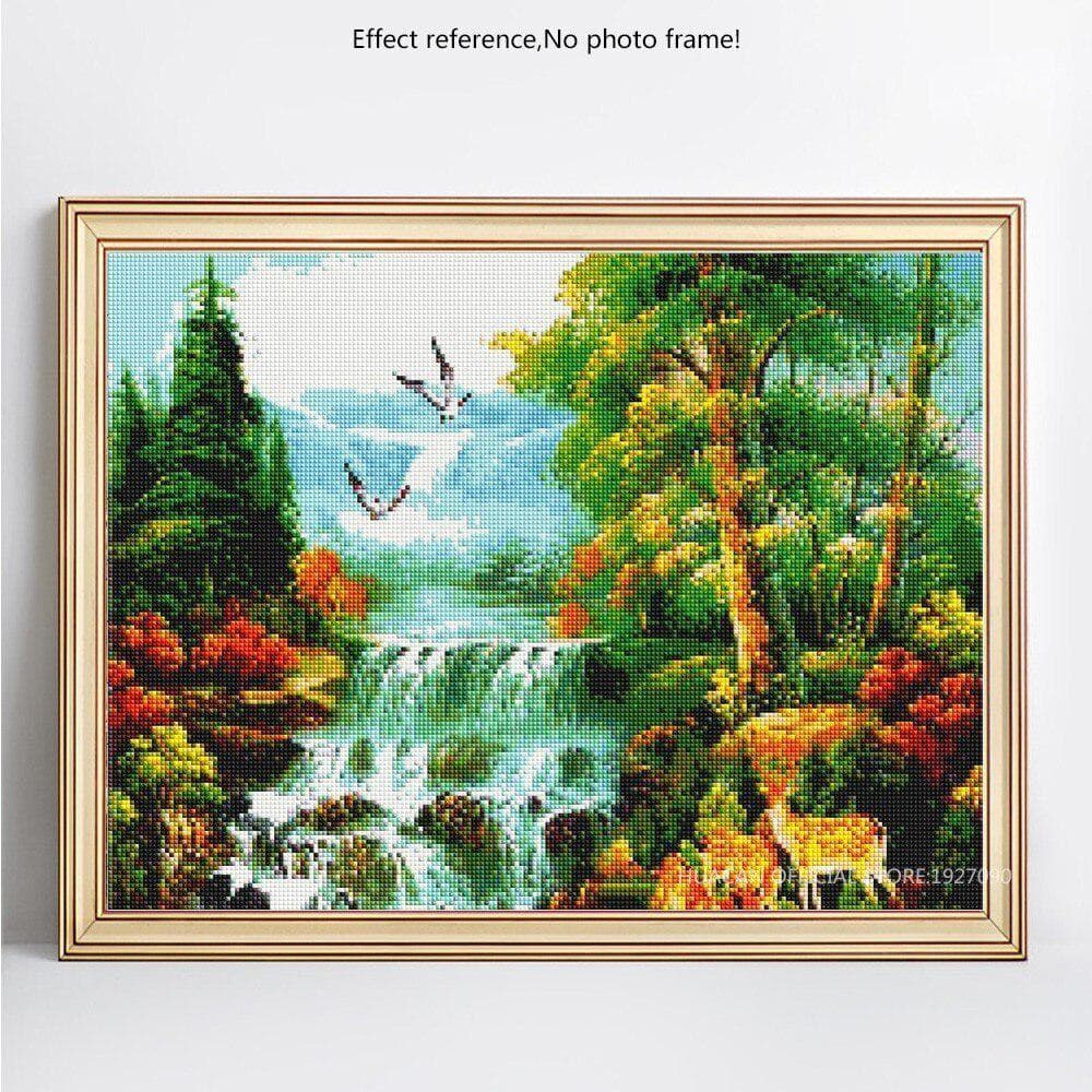 5D Diamond Painting Scenic Full Round Tree And Bird Diamond Mosaic Embroidery 20X30