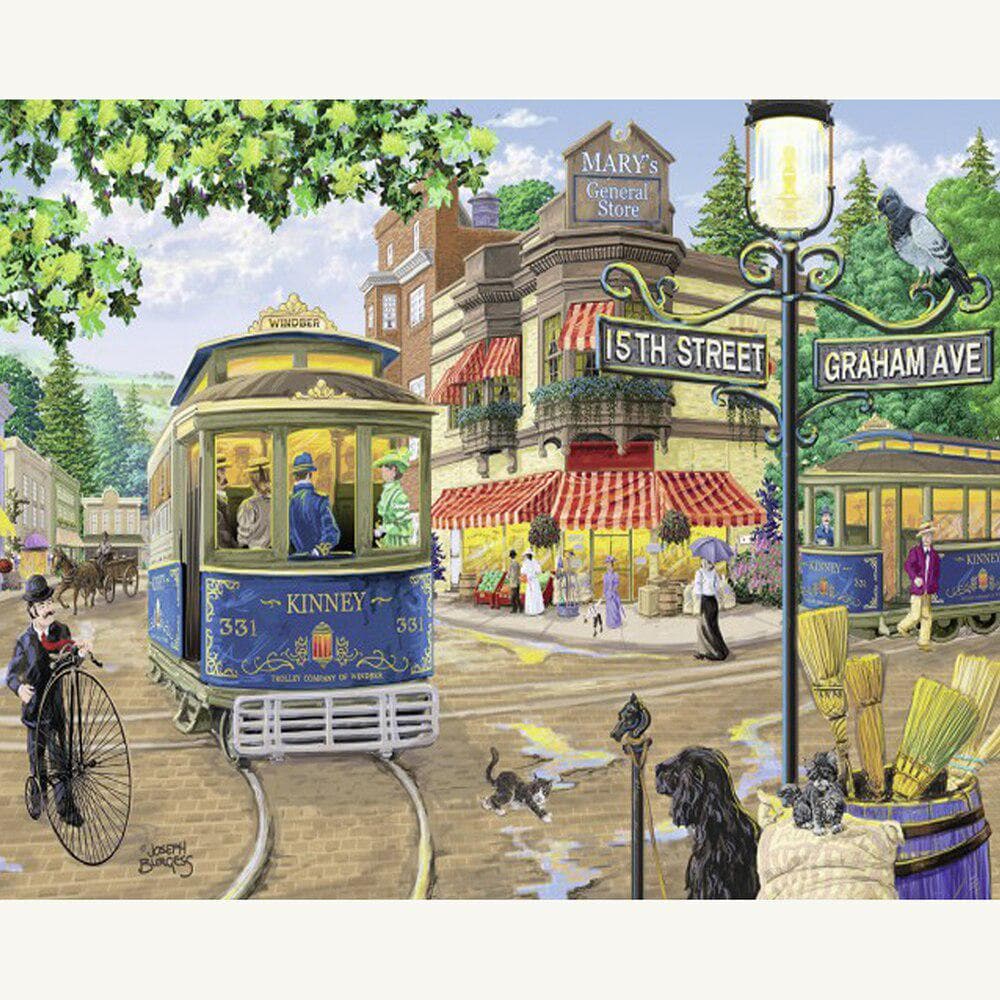 Cross Stitch Kit DIY Diamond Embroidery City Bus Full Round Diamond Painting Mosaic Home Decor 20X30CM